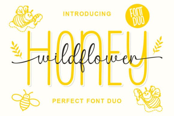 Wild Flower Honey Duo Font for Organic Branding